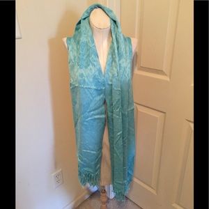 Aurora Paci scarf/wrap NWT made in Italy aqua